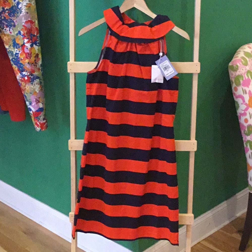 Sail to Sable cowl neck, button back dress